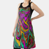 霜降りホットピンクと海泡グリーン抽象芸術アート エプロン (インサイチュ)