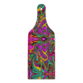 霜降りホットピンクと海泡グリーン抽象芸術アート カッティングボード (正面)