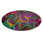 霜降りホットピンクと海泡グリーン抽象芸術アート カッティングボード (角)