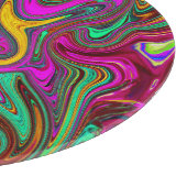 霜降りホットピンクと海泡グリーン抽象芸術アート カッティングボード (角)