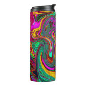 霜降りホットピンクと海泡グリーン抽象芸術アート タンブラー (回転左)