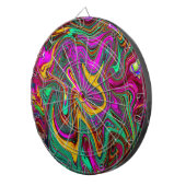 霜降りホットピンクと海泡グリーン抽象芸術アート ダーツボード (正面右)