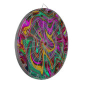 霜降りホットピンクと海泡グリーン抽象芸術アート ダーツボード (正面左)