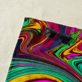 霜降りホットピンクと海泡グリーン抽象芸術アート ビーチタオル (インサイチュ)