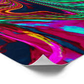 霜降りホットピンクと海泡グリーン抽象芸術アート ポスター (角)