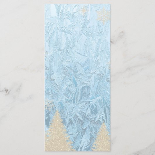 霜降り冬テーマアイボリーグリッター雪片 メニュー (裏面)