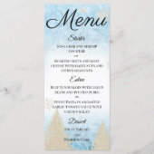 霜降り冬テーマアイボリーグリッター雪片 メニュー (正面)