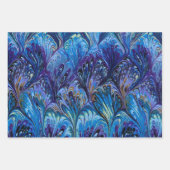 霜降り紙、抽象芸術ピンクブルーイエローパターン ラッピングペーパーシート (正面3)