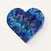 霜降り紙,抽象芸術ブルーピーコック模様，渦巻き ノートブック (裏面)