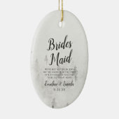 霜降り素朴松白冬の花嫁引用文 セラミックオーナメント (右)