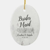 霜降り素朴松白冬の花嫁引用文 セラミックオーナメント (正面)