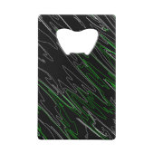 霜降り黒緑 クレジットカード栓抜き (正面)