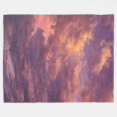 霞んだ地平線 フリースブランケット (正面(横))