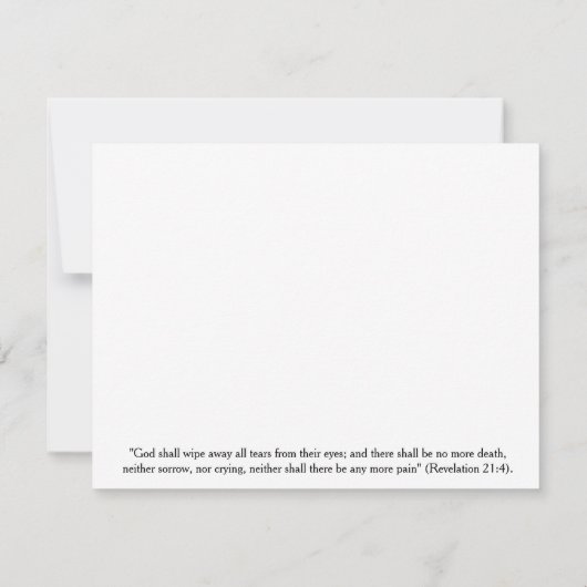 霧および発芽の木の聖書の詩の悔やみや弔慰カード カード (裏面)