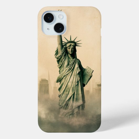 霧から浮かび上がる自由の女神 Case-Mate iPhoneケース (裏面)