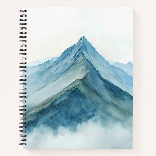 霧がかかった山並みの風景 ノートブック (正面)