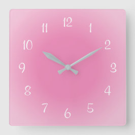 霧がかったエッジピンク色すりデザインソフトカラー スクエア壁時計