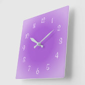 霧がかったエッジ紫つや消しデザインソフトカラー スクエア壁時計 (傾斜)