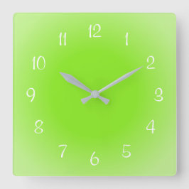 霧がかったエッジ緑すり付きデザインソフトカラー スクエア壁時計
