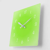 霧がかったエッジ緑すり付きデザインソフトカラー スクエア壁時計 (傾斜)