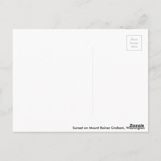 霧がかったサンセットオーバー山レイニエ ポストカード (裏面)