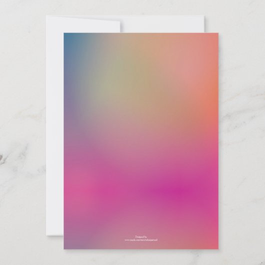 霧がかったサンセットピンク金ゴールドグラデーション 招待状 (裏面)