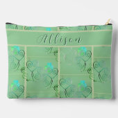 霧がかったシャムロック印刷 アクセサリーポーチ (裏面)