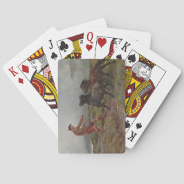 霧がかったスコットランドの風景の中の2つのシェトランドのポニー トランプ