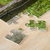 霧がかったパドックの動物たちのかわいいロバの自然 ジグソーパズル (側面)