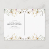 霧がかったワイルドフラワー | グレーの幾何学日付の保存 案内ポストカード (裏面)