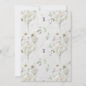 霧がかったワイルドフラワー |繊細な灰色の幾何学的 セーブザデート (裏面)