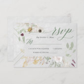 霧がかった山の花 |ソフトグレージ結婚オメトリRS 出欠カード (正面/裏面)