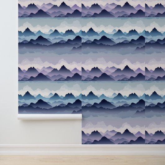 霧がかった山の風景の皮とスティック 壁紙 (アプリケーション)