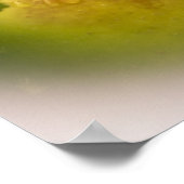 霧がかった新緑のリンゴ縁ど ポスター (角)