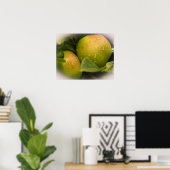 霧がかった新緑のリンゴ縁ど ポスター (ホームオフィス)