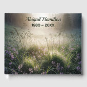 霧がかった朝の草地に野草 ゲストブック (正面)