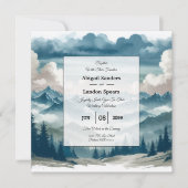 霧がかった松の木に響結婚く 招待状 (正面)