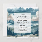 霧がかった松の木に響結婚く 招待状 (正面)