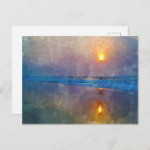 霧がかった海辺の日の出 シーズンポストカード (正面/裏面)