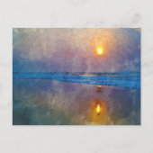 霧がかった海辺の日の出 シーズンポストカード (正面)