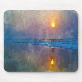 霧がかった海辺の日の出 マウスパッド (正面)