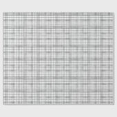 霧がかった灰色の水の色のタータンチェックチェックされた格子状 ラッピングペーパー (フラット)