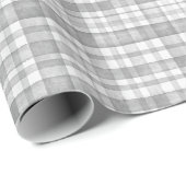 霧がかった灰色の水の色のタータンチェックチェックされた格子状 ラッピングペーパー (ロールコーナー)