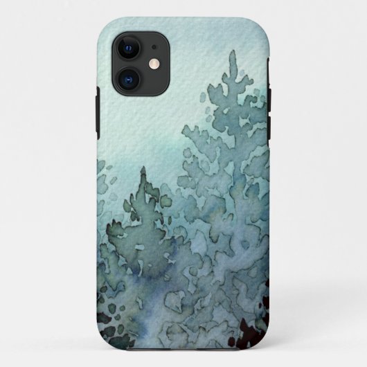 霧がかった灰色の水色の木 Case-Mate iPhoneケース (裏面)