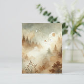 霧がかった秋の水の色の森のスクラップブック紙 (スタンド正面)