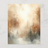 霧がかった秋の水の色の森のスクラップブック紙 (裏面)