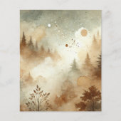 霧がかった秋の水の色の森のスクラップブック紙 (正面)