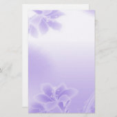 霧がかった紫のフローラ 便箋 (正面/裏面)