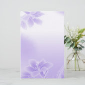 霧がかった紫のフローラ 便箋 (スタンド正面)