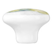 霧がかった緑の松の森の水の色ホワイトウッド セラミックノブ (側面)